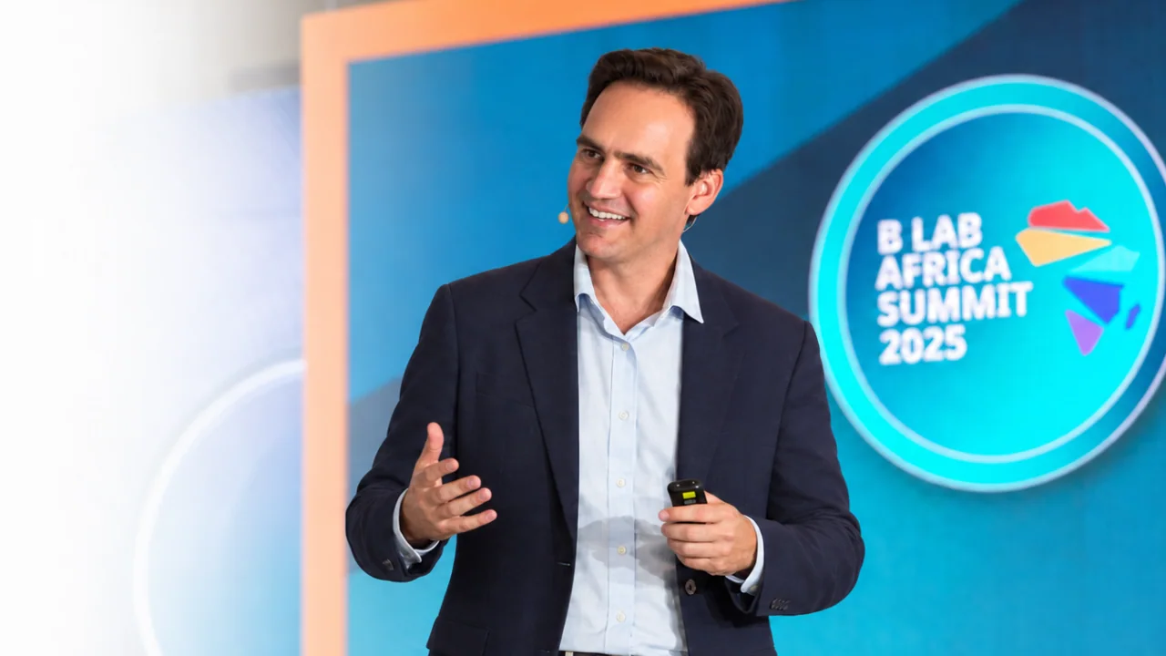 Wybrand Ganzevoort speaking at the B Lab Africa Summit 2025.